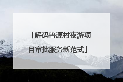 解码鲁源村夜游项目审批服务新范式