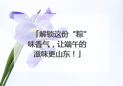 解锁这份“粽”味香气，让端午的滋味更山东！