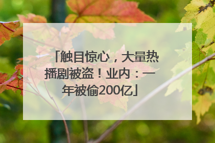 触目惊心，大量热播剧被盗！业内：一年被偷200亿