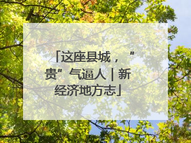 这座县城，“贵”气逼人｜新经济地方志