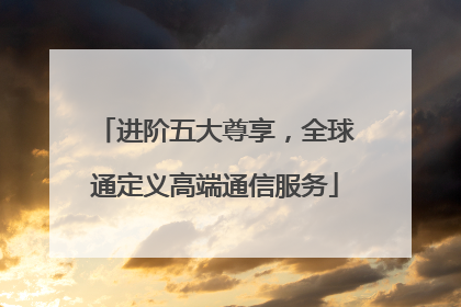 进阶五大尊享，全球通定义高端通信服务