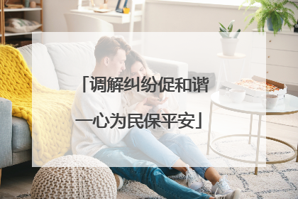 调解纠纷促和谐 一心为民保平安