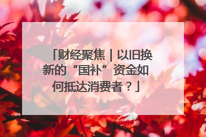 财经聚焦｜以旧换新的“国补”资金如何抵达消费者？