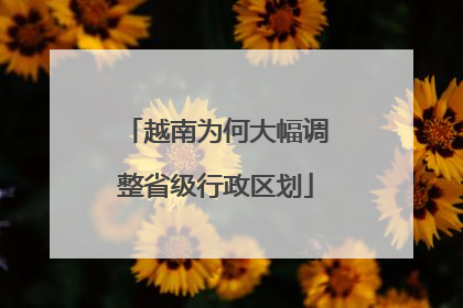 越南为何大幅调整省级行政区划