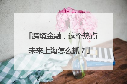跨境金融，这个热点未来上海怎么抓？