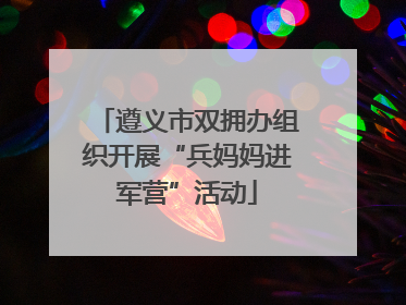 遵义市双拥办组织开展“兵妈妈进军营”活动