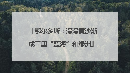 鄂尔多斯：漫漫黄沙渐成千里“蓝海”和绿洲