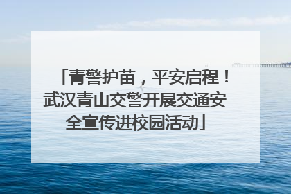 青警护苗，平安启程！武汉青山交警开展交通安全宣传进校园活动