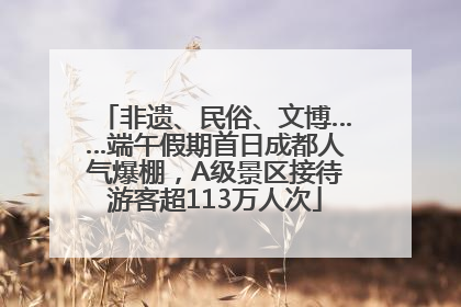 非遗、民俗、文博……端午假期首日成都人气爆棚，A级景区接待游客超113万人次