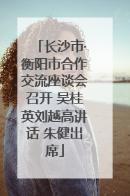 长沙市·衡阳市合作交流座谈会召开 吴桂英刘越高讲话 朱健出席