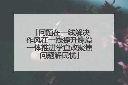 问题在一线解决 作风在一线提升鹰潭一体推进学查改聚焦问题解民忧