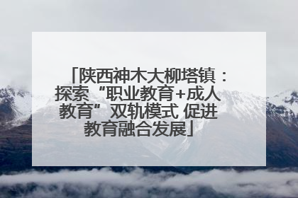 陕西神木大柳塔镇：探索“职业教育+成人教育”双轨模式 促进教育融合发展
