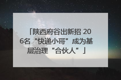陕西府谷出新招 206名“快递小哥”成为基层治理“合伙人”