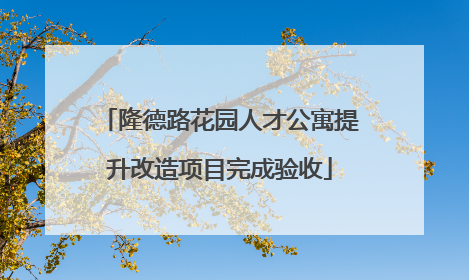隆德路花园人才公寓提升改造项目完成验收