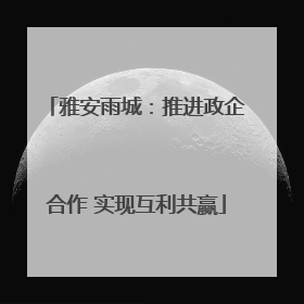 雅安雨城：推进政企合作 实现互利共赢