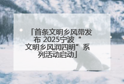 首条文明乡风带发布 2025宁波“文明乡风润四明”系列活动启动
