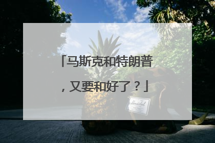马斯克和特朗普，又要和好了？