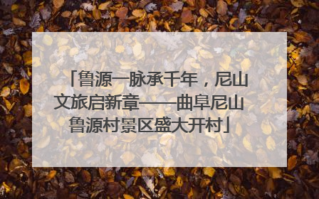 鲁源一脉承千年，尼山文旅启新章——曲阜尼山鲁源村景区盛大开村
