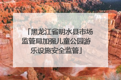 黑龙江省明水县市场监管局加强儿童公园游乐设施安全监管