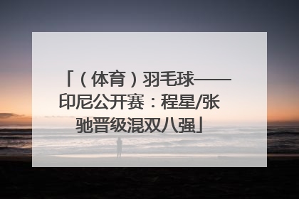 （体育）羽毛球——印尼公开赛：程星/张驰晋级混双八强