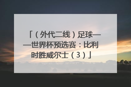 （外代二线）足球——世界杯预选赛：比利时胜威尔士（3）