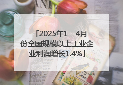 2025年1—4月份全国规模以上工业企业利润增长1.4%