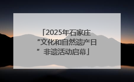 2025年石家庄“文化和自然遗产日”非遗活动启幕