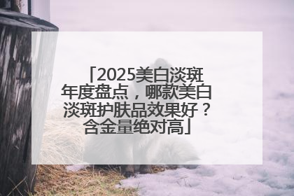 2025美白淡斑年度盘点，哪款美白淡斑护肤品效果好？含金量绝对高