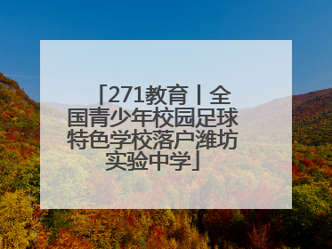 271教育丨全国青少年校园足球特色学校落户潍坊实验中学