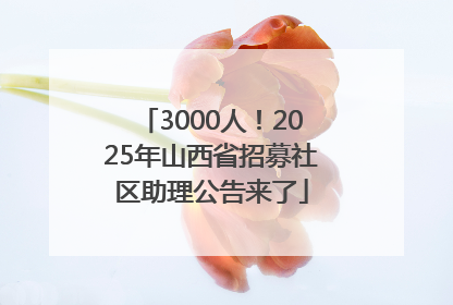 3000人！2025年山西省招募社区助理公告来了