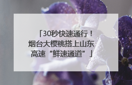 30秒快速通行！烟台大樱桃搭上山东高速“鲜速通道”