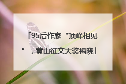 95后作家“顶峰相见”，黄山征文大奖揭晓