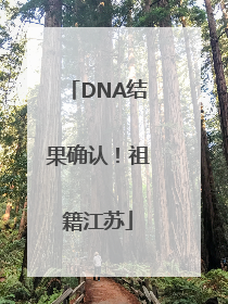 DNA结果确认！祖籍江苏